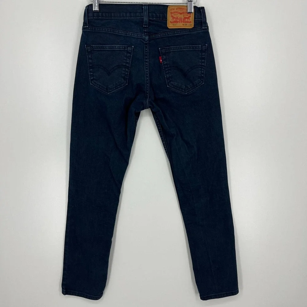 Levis 511 Slim Fit Mens Jeans 29x32 Dark Indigo Wash Stretch Denim 04511-3098